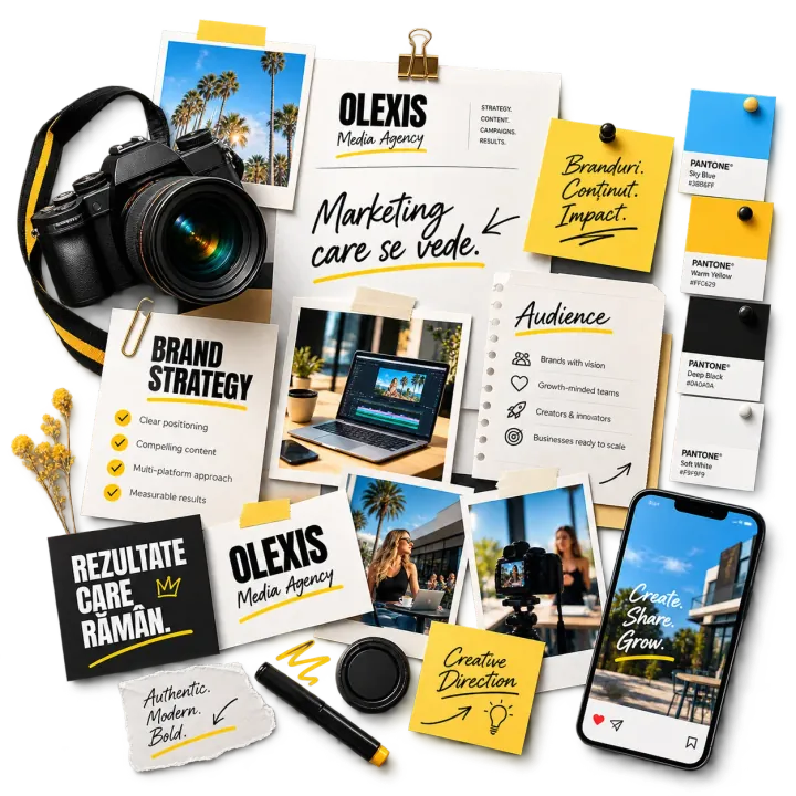 Moodboard Olexis cu strategie de brand, fotografii și direcție creativă